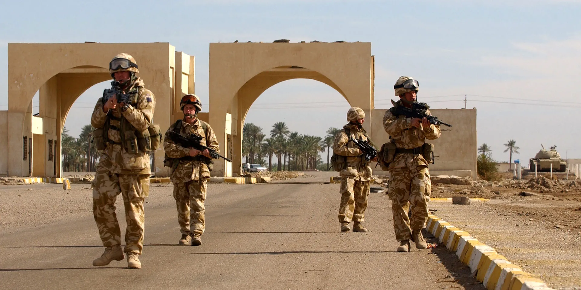 On patrol in Basra, October 2003