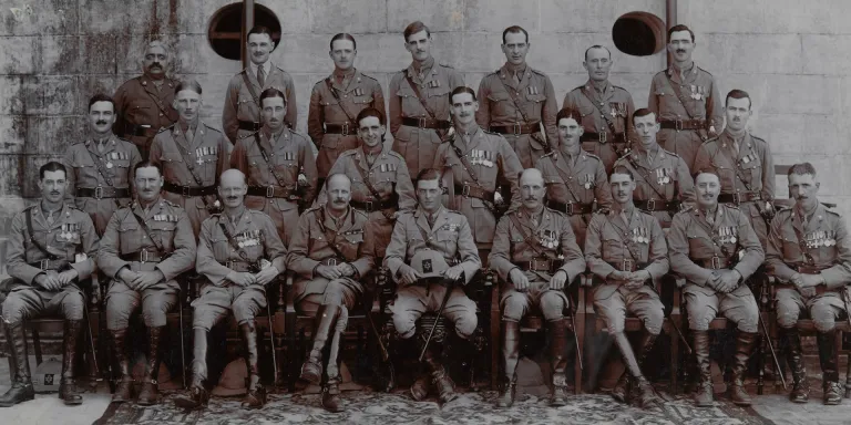 The Prince of Wales, Colonel-in-Chief, and officers of 1st Battalion The Prince of Wales's Leinster Regiment (Royal Canadians), Madras, 1922