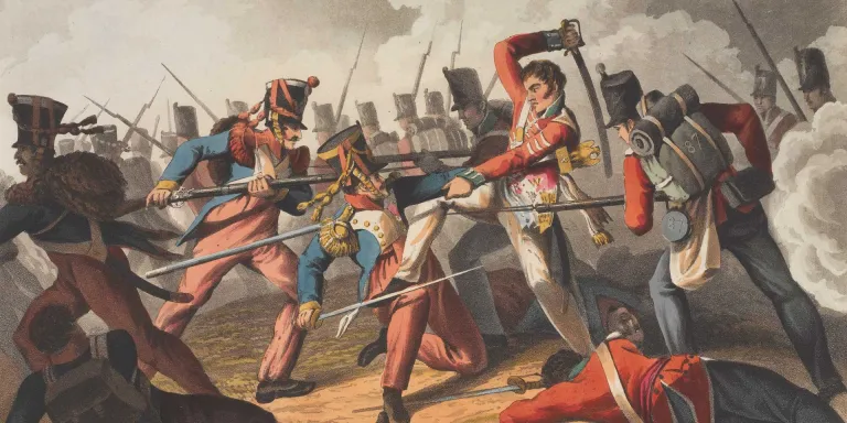 The 87th (The Prince of Wales’s Own Irish) Regiment capturing a French eagle at Barossa, 1811