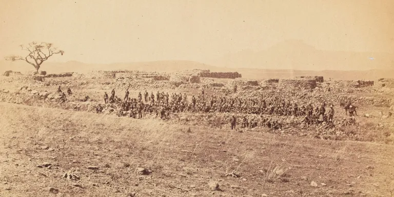 An informal group of the 4th (King’s Own Royal) Regiment of Foot, Abyssinia, 1868
