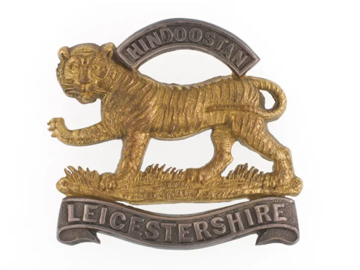 Cap badge, The Leicestershire Regiment, c1898