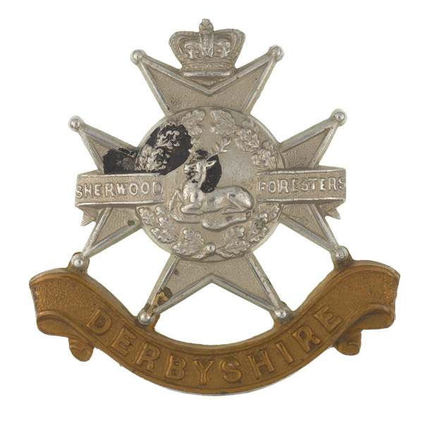Other ranks’ cap badge, Sherwood Foresters, c1900