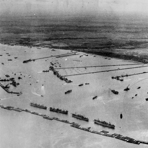 Mulberry B at Arromanches, 1944