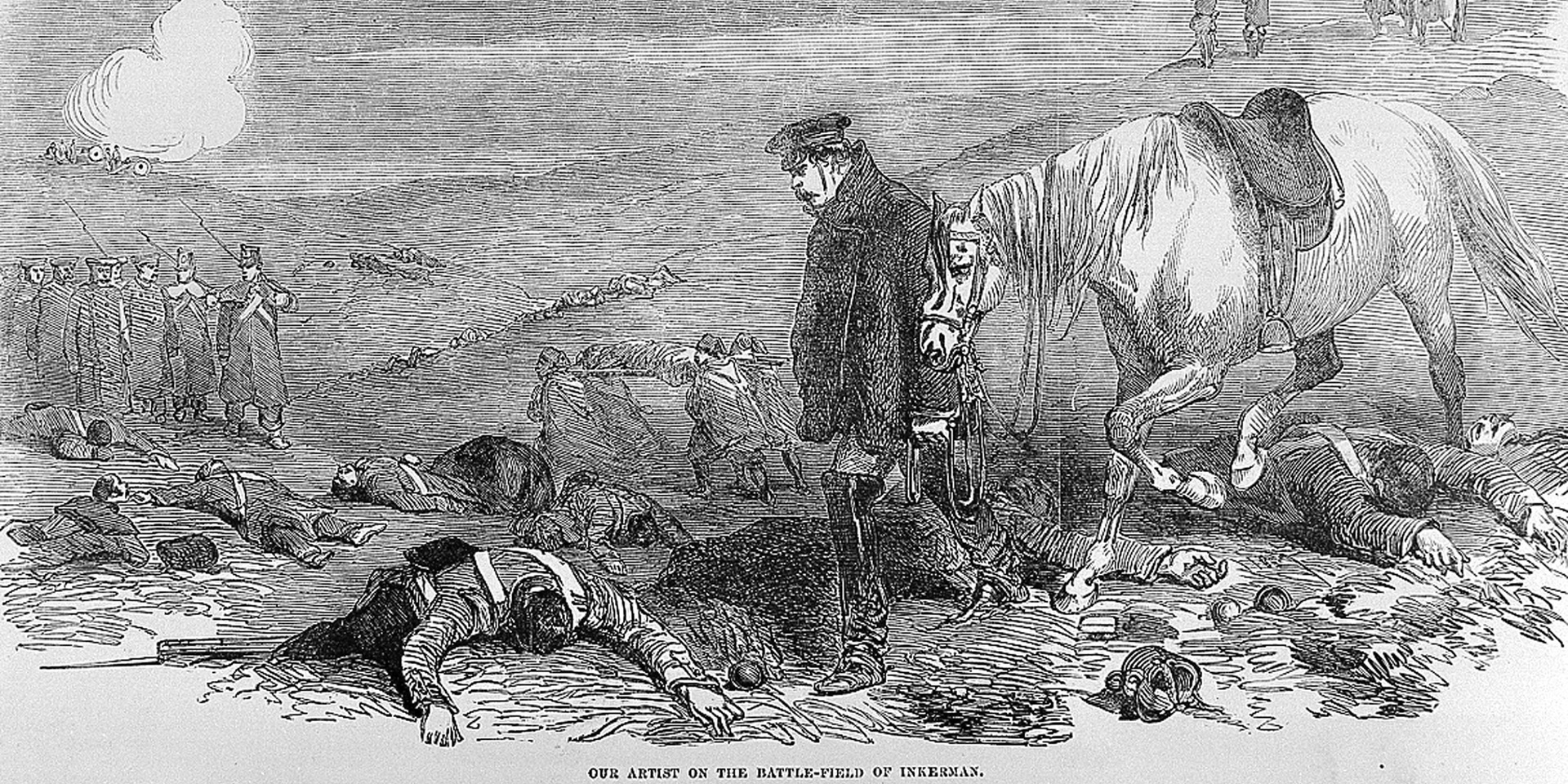 ‘Our artist on the battlefieldof Inkerman.’ The Illustrated London News, 3 Feb 1855 