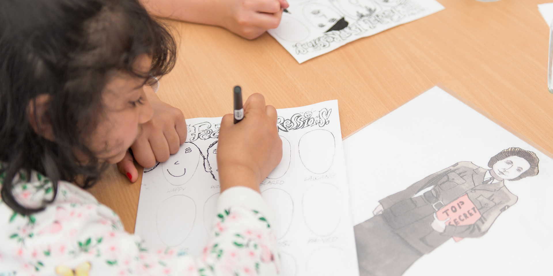 Participants of a drawing workshop