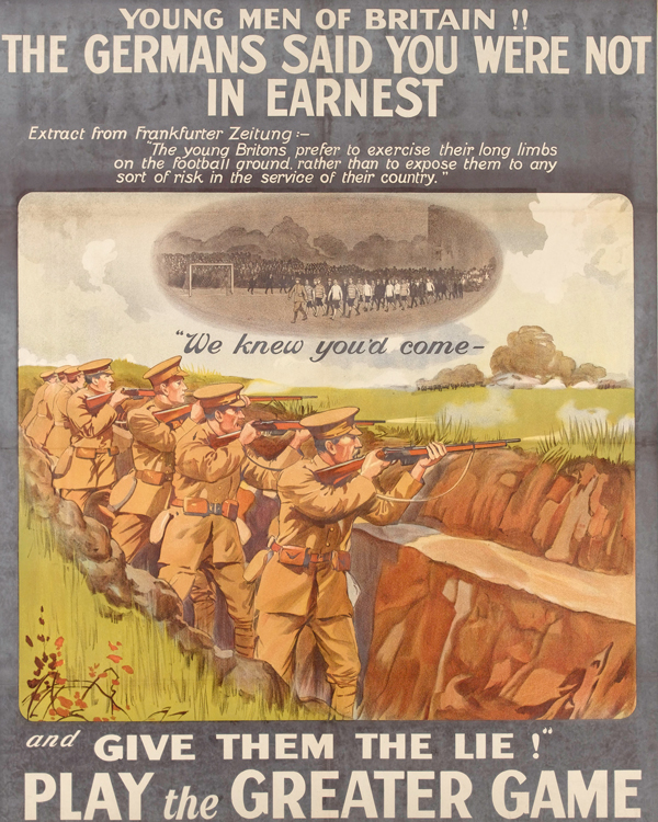 Poster 'Young Men of Britain!! The Germans Said You Were Not in Earnest', 1915