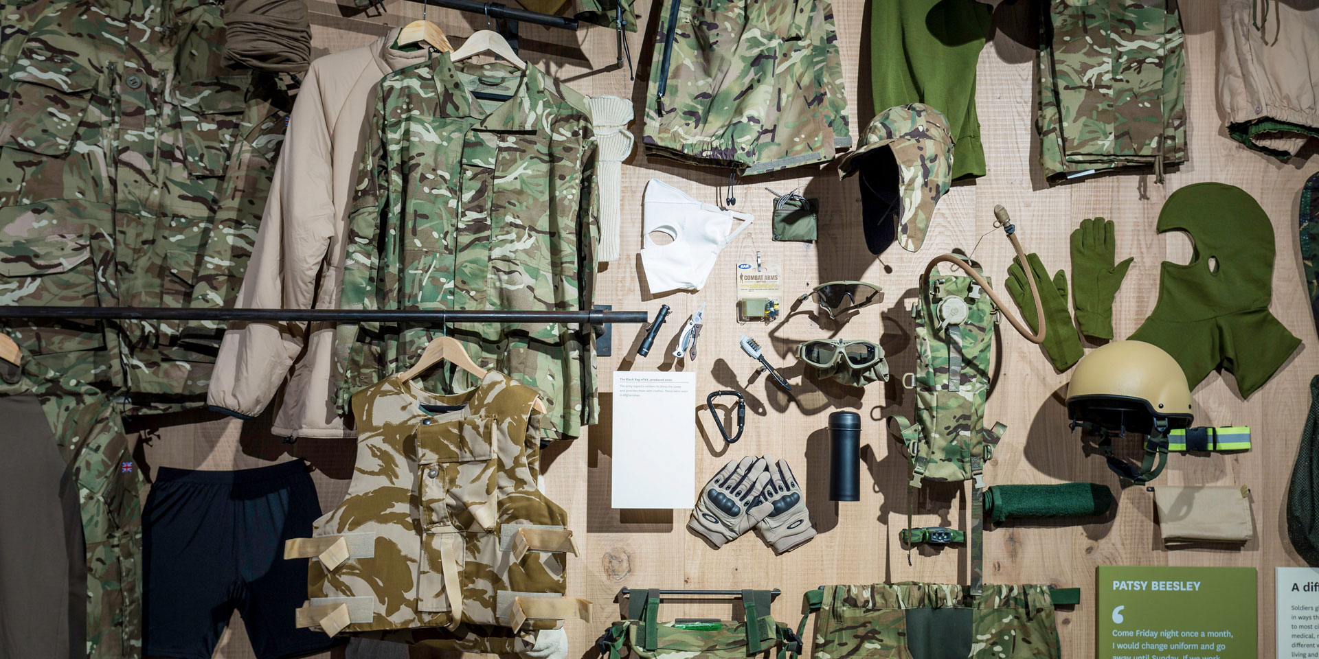 Uniform on display in soldier gallery