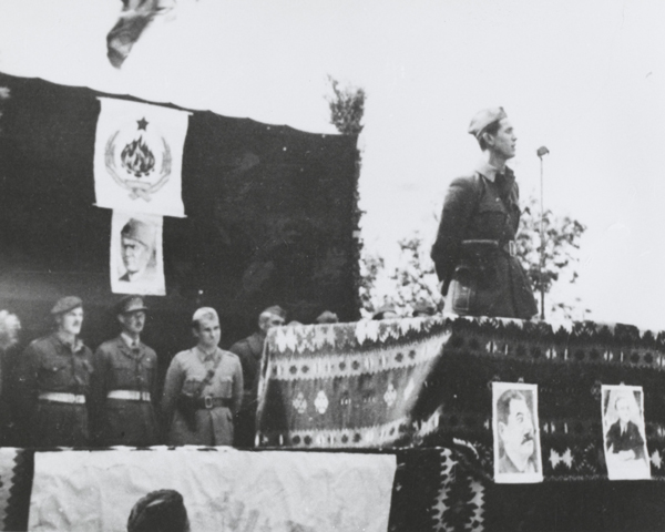 Members of the British Military Mission at Partisan May Day celebrations, 1944