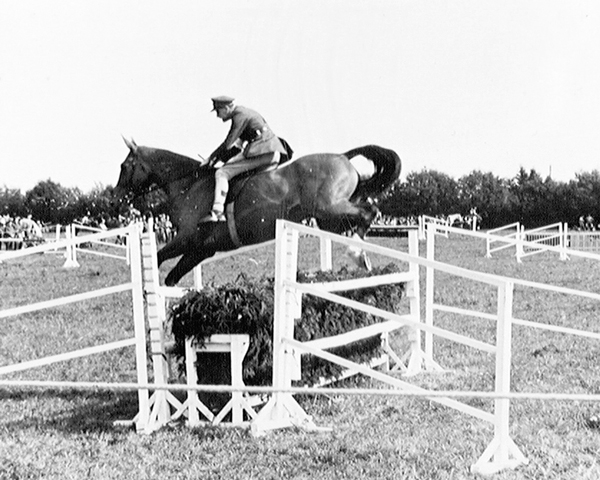 An officer of the 15th/19th King's Royal Hussars at an eventing contest, 1945