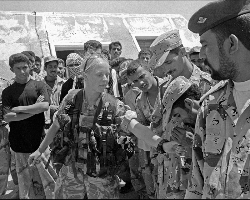 A British instructor at an Iraqi Police training facility, July 2004