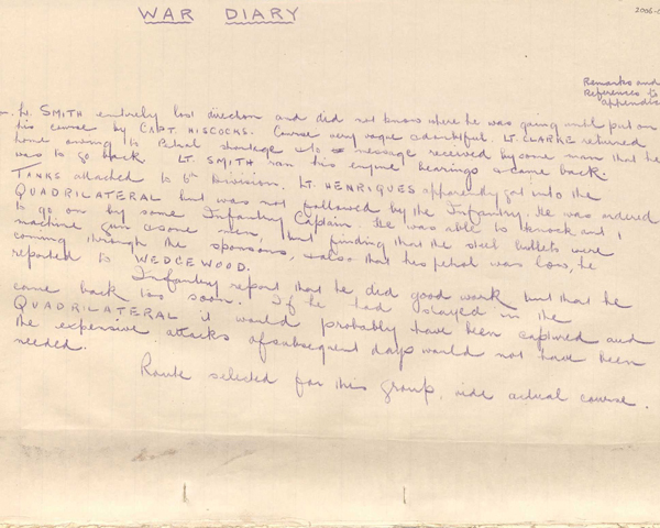 War Diary of Nos. 2, 3 and 4 Sections, C Company, Machine Gun Corps (Heavy Section), 15 September 1916