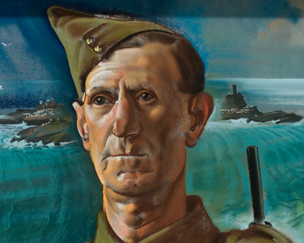 Sergeant Bluett, Cornwall Home Guard, by Eric Kennington, 1943