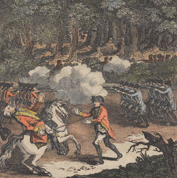 The defeat of General Braddock at Monongahela, 1755
