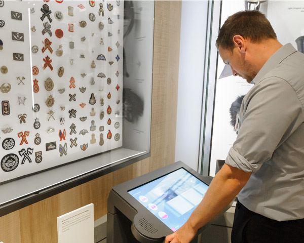 A visitor using the role finder interactive