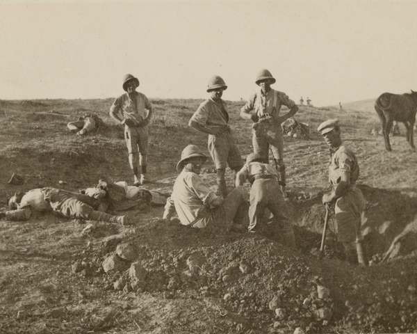 British soldiers burying Turkish dead near Beersheba, November 1917