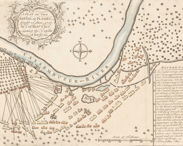 Plan of the Battle of Plassey, 1757