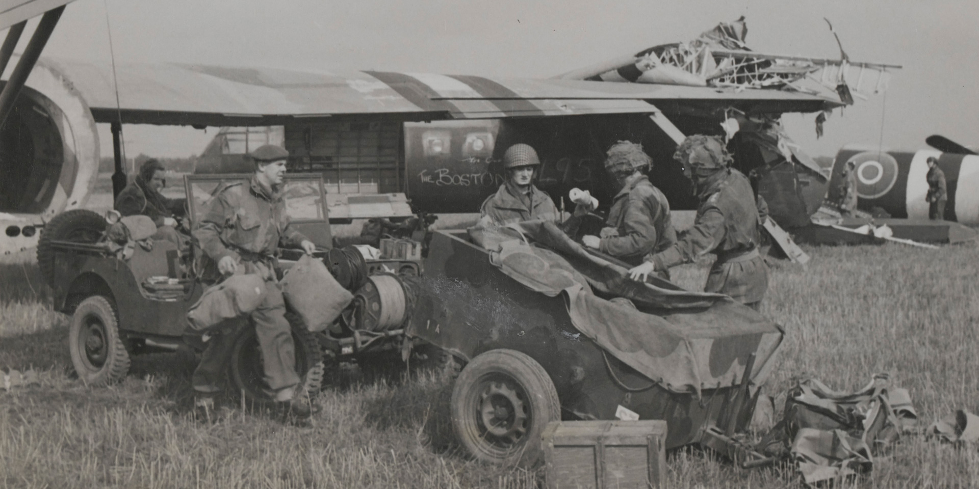 Men of 1st Airlanding Brigade disembark from their gliders at Arnhem, 17 September 1944
