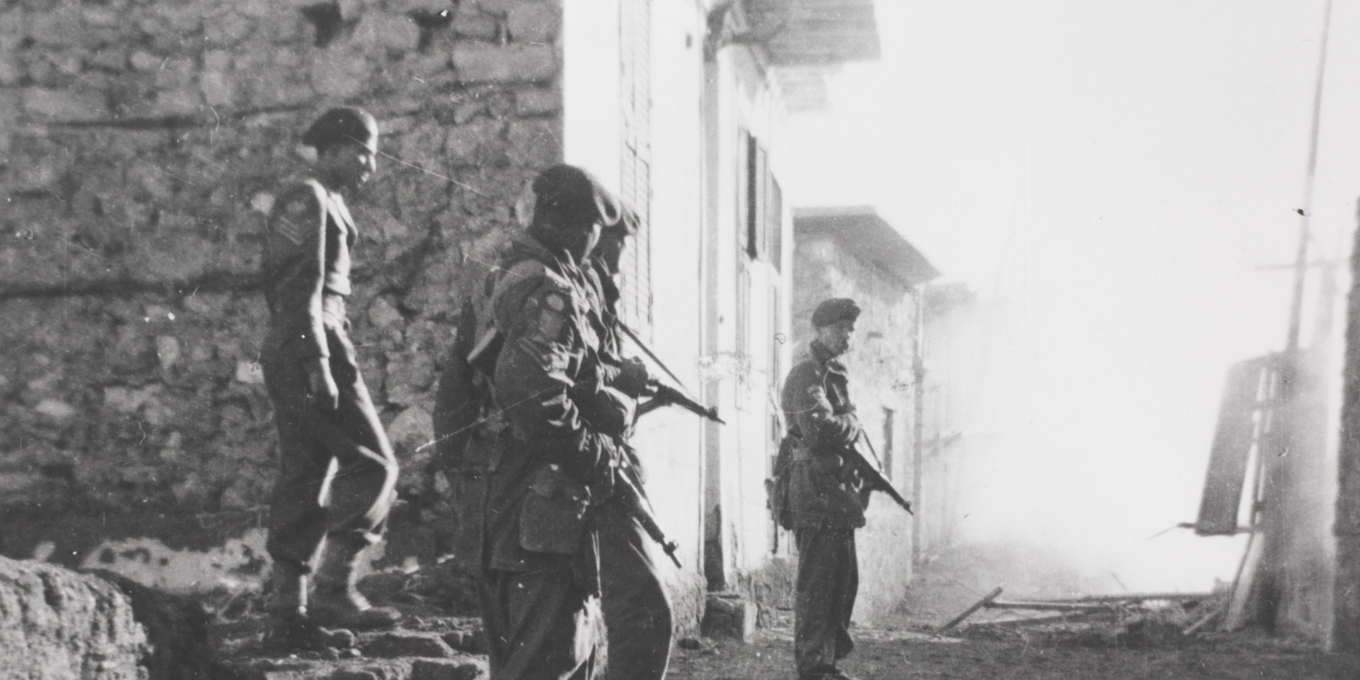 3rd Battalion The Parachute Regiment searching for snipers in Gaynaeim village, 1951
