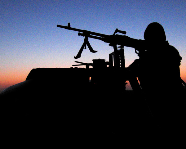 SAS man on vehicle mounted gun