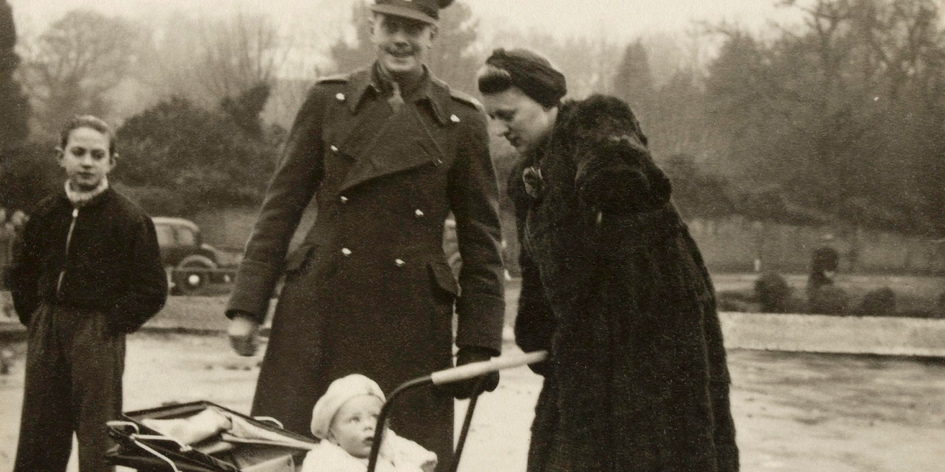 Soldier with family