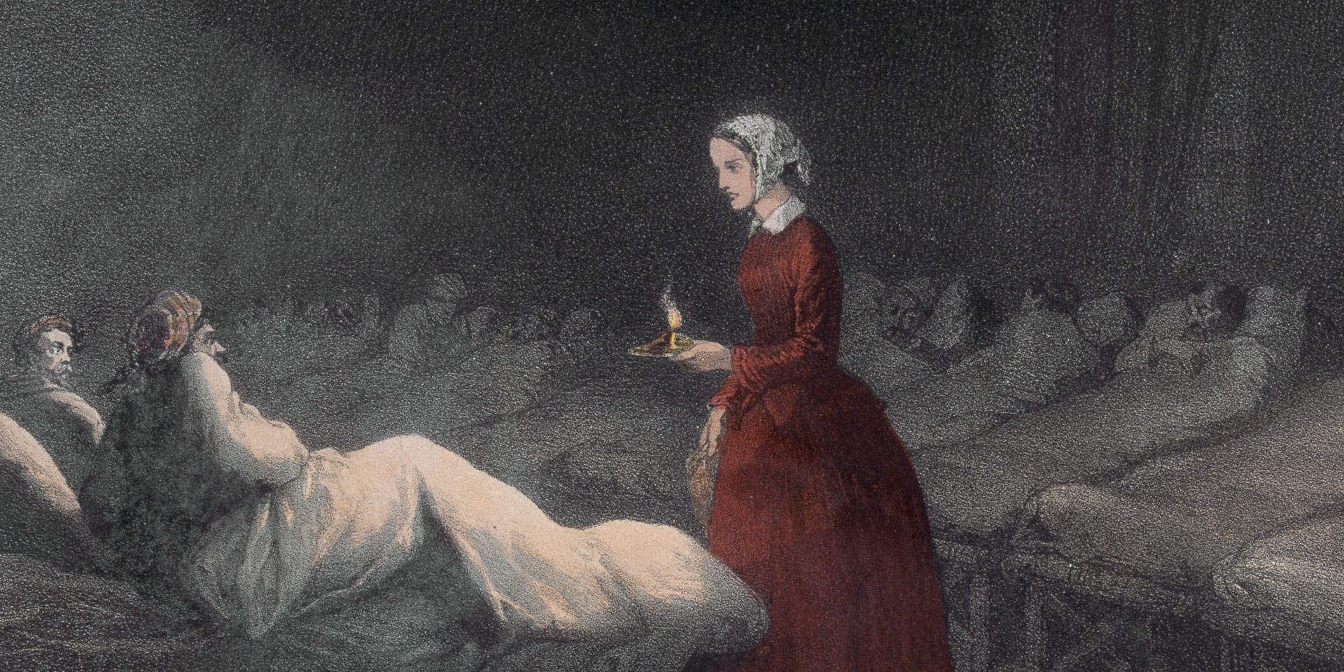 Florence Nightingale at the Military Hospital at Scutari, c1856