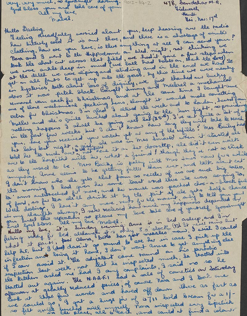 One of Mabel's long letters to Anthony, 17 November 1950