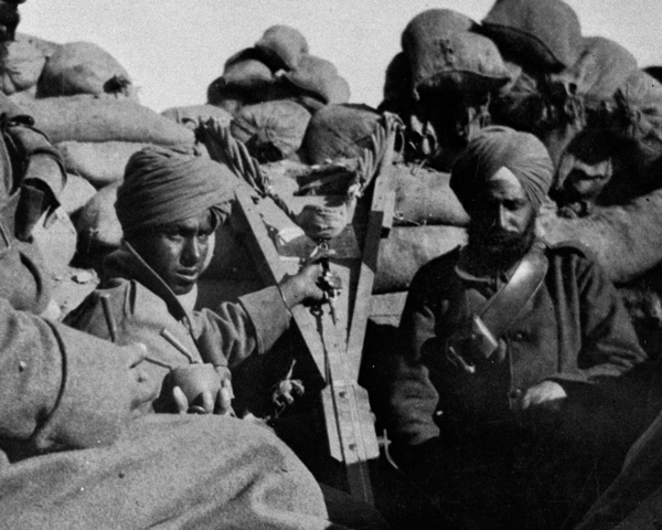 Troops of 29th Indian Infantry Brigade in the trenches, Gallipoli, 1915