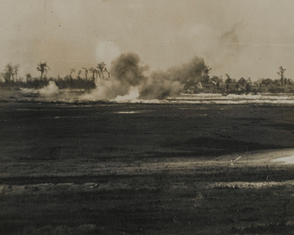 Shelling the German trenches prior to the attack on Beaumont Hamel, 1 July 1916