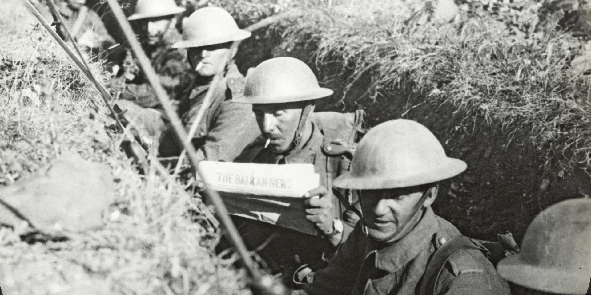British soldiers in a trench, Macedonia, 1917