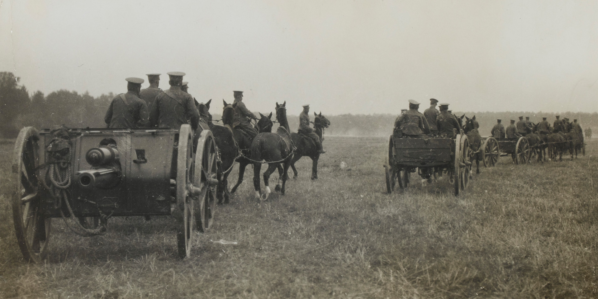 A Royal Field Artillery 18-pounder battery, Western Front, c1914