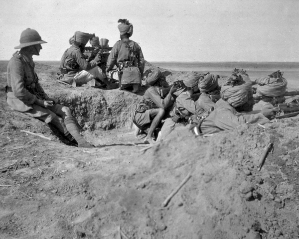 Indian troops in the firing line, January 1915