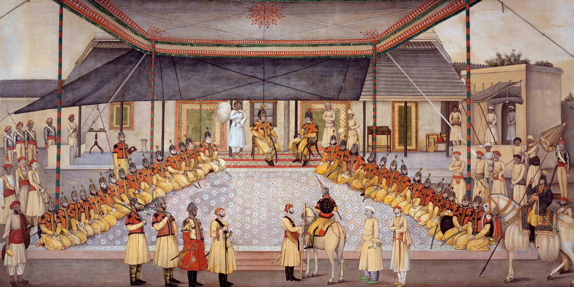 Colonel James Skinner holding a Regimental Durbar, 1827