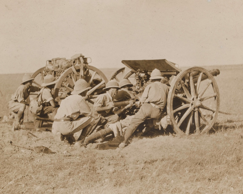 A 13-pounder gun, part of the canal defences in Egypt, 1915