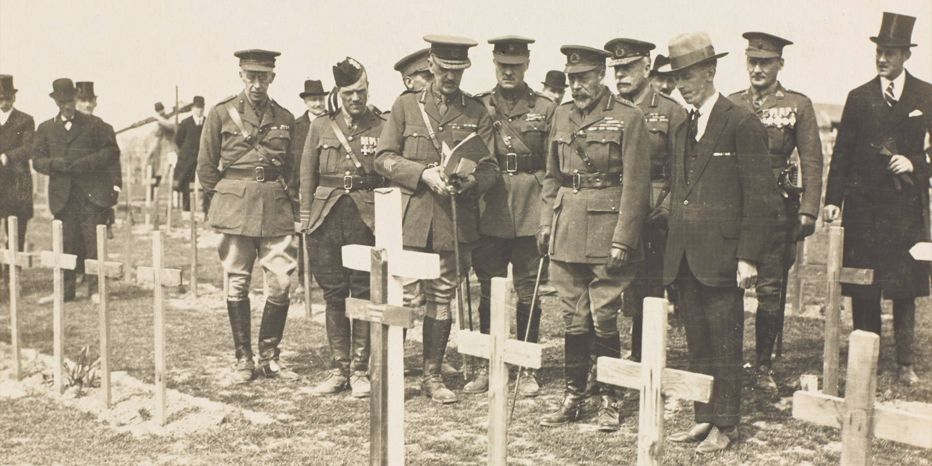 King George V at the cemetery in Passchendaele, 1922