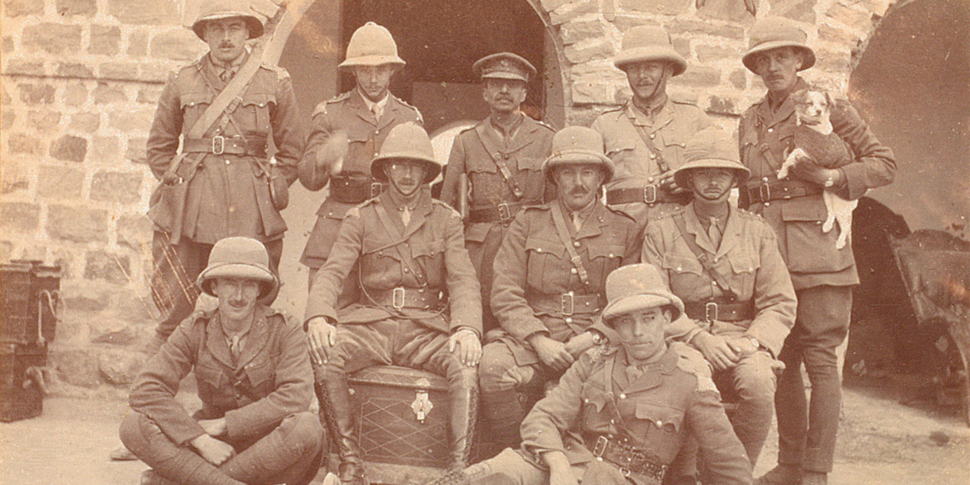Officers of the 28th Light Cavalry (including Uloth on the right of second row) at Meshed, 1918