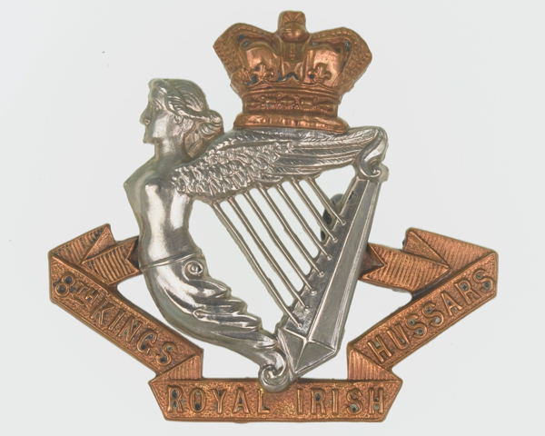 Cap badge, other ranks, 8th (King's Royal Irish) Hussars, c1900