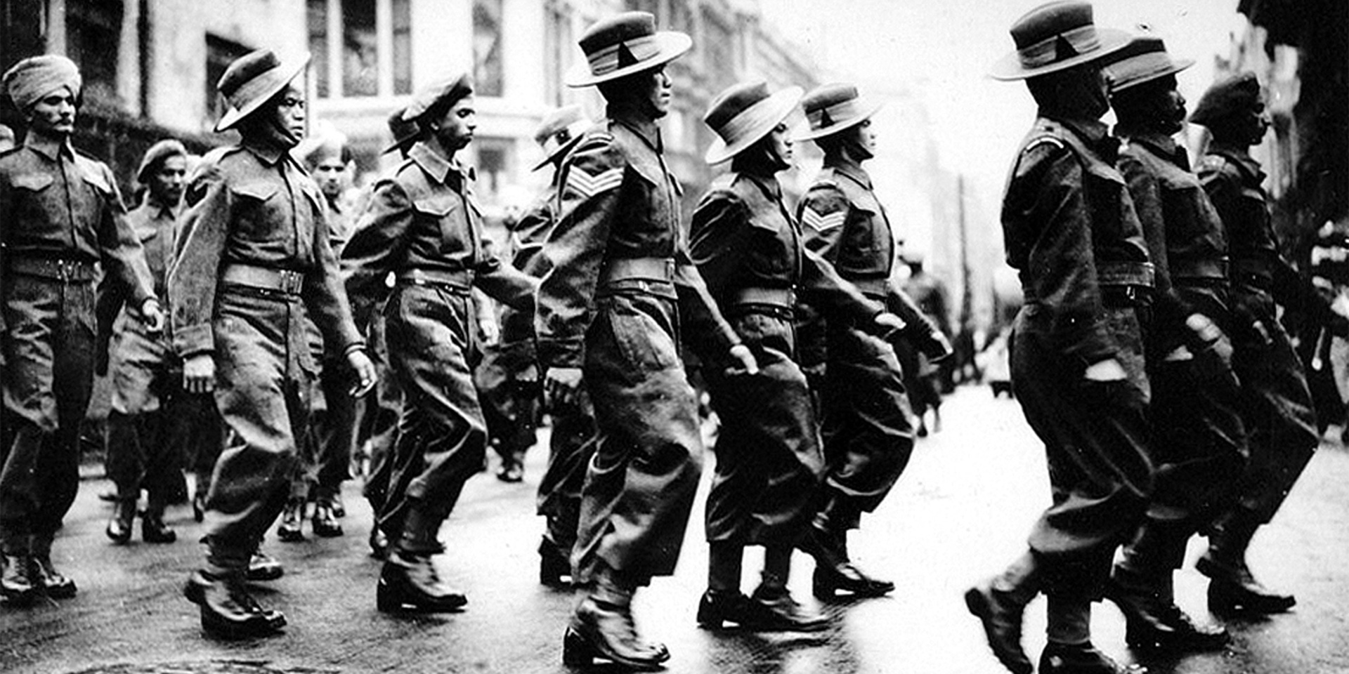 Gurkhas attend the Victory Parade in London, 1946