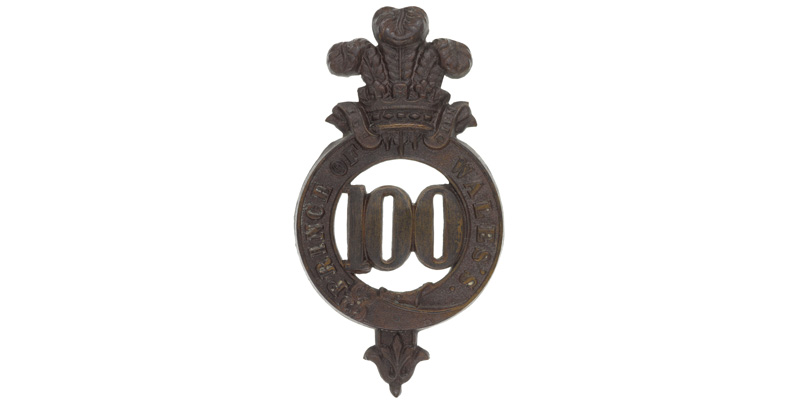 Glengarry badge, 100th (Prince of Wales’s Royal Canadian) Regiment, c1874