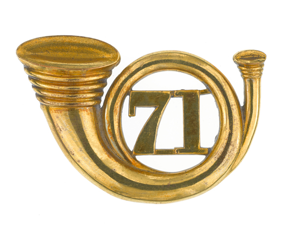 Officers' glengarry badge, 71st (Highland) Regiment of Foot (Light Infantry), 1874