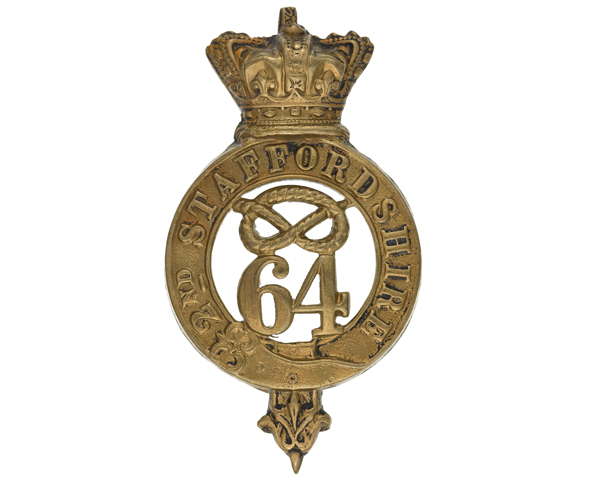Glengarry badge, 64th (2nd Staffordshire) Regiment, c1874