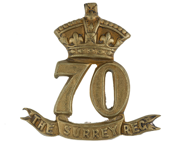 Other ranks' glengarry badge, 70th (Surrey) Regiment of Foot, c1874