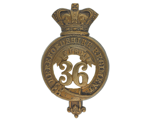 Glengarry badge, 36th (Herefordshire) Regiment, c1874