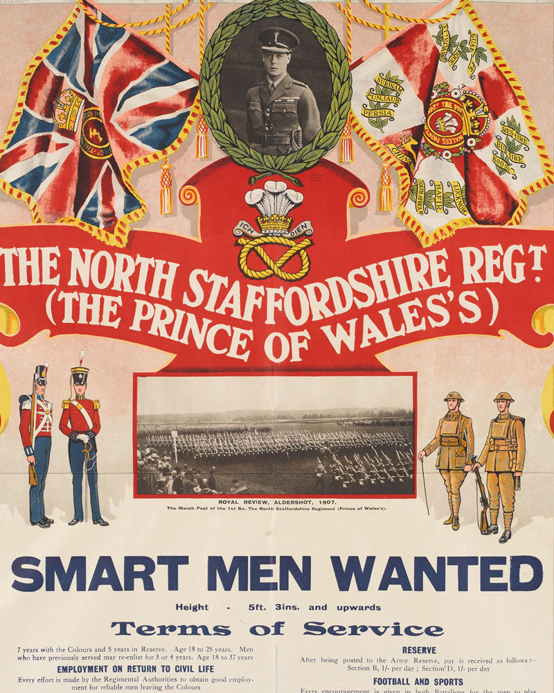 Recruiting poster for the North Staffordshire Regiment, c1925
