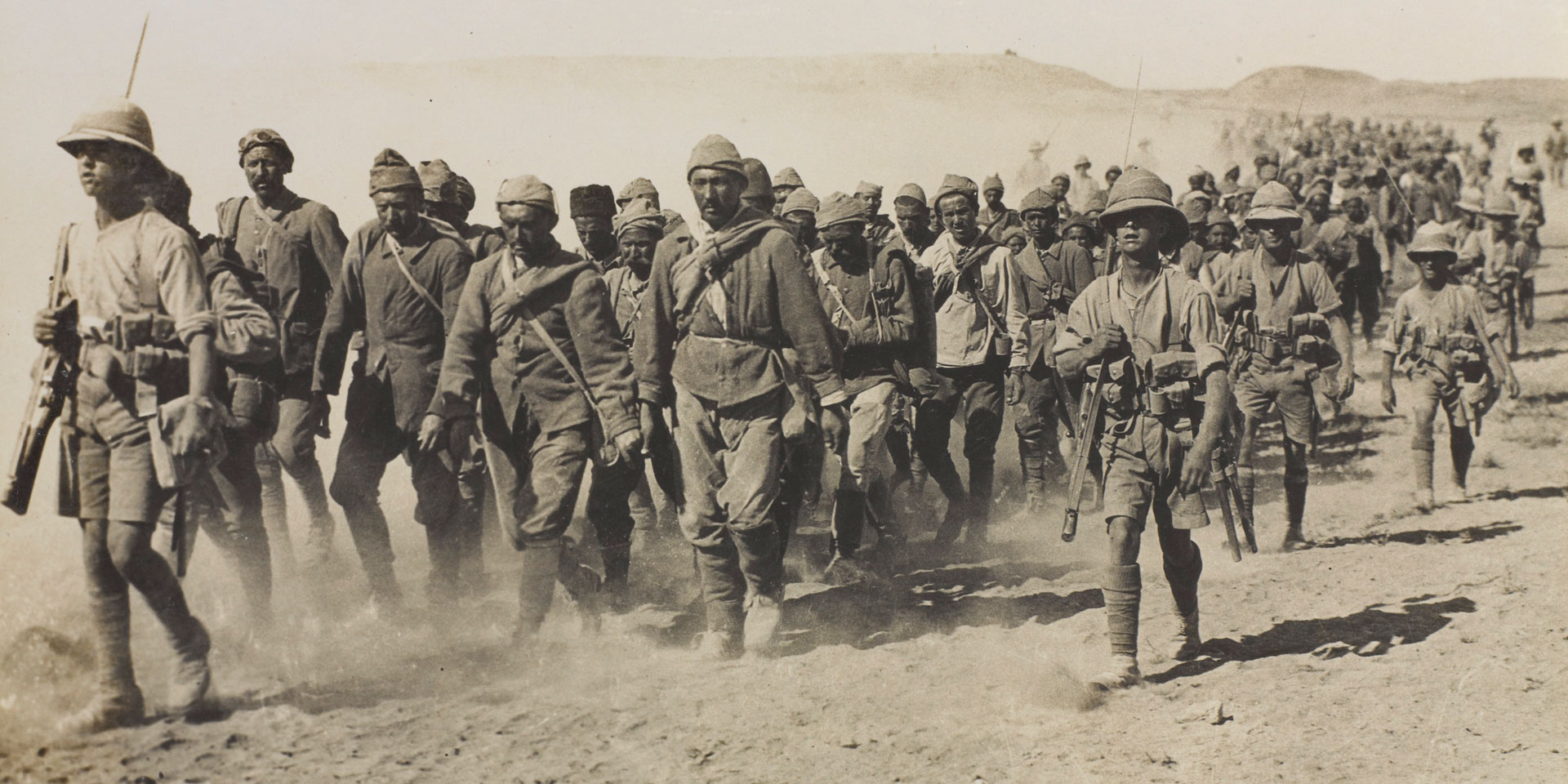 Turkish prisoners after General Brooking's victory at Ramadi, September 1917