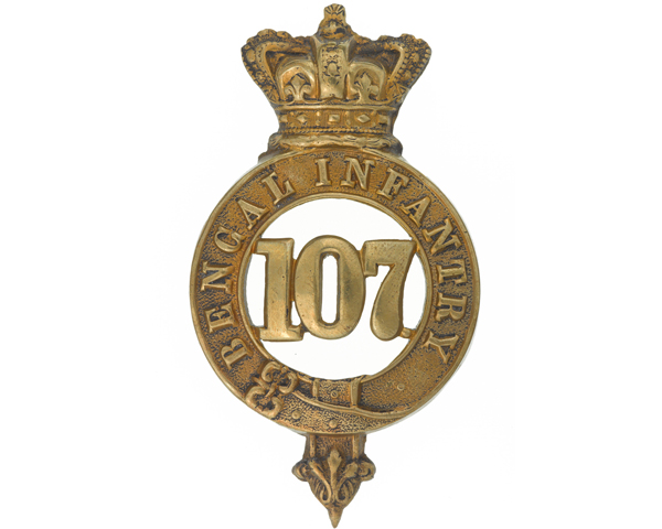 Other ranks' glengarry badge, 107th Regiment of Foot (Bengal Infantry), c1874