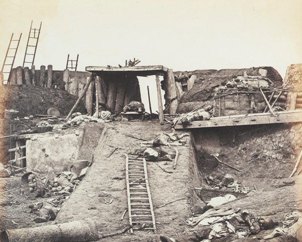 Interior of the North Taku Fort after capture, China, 1860