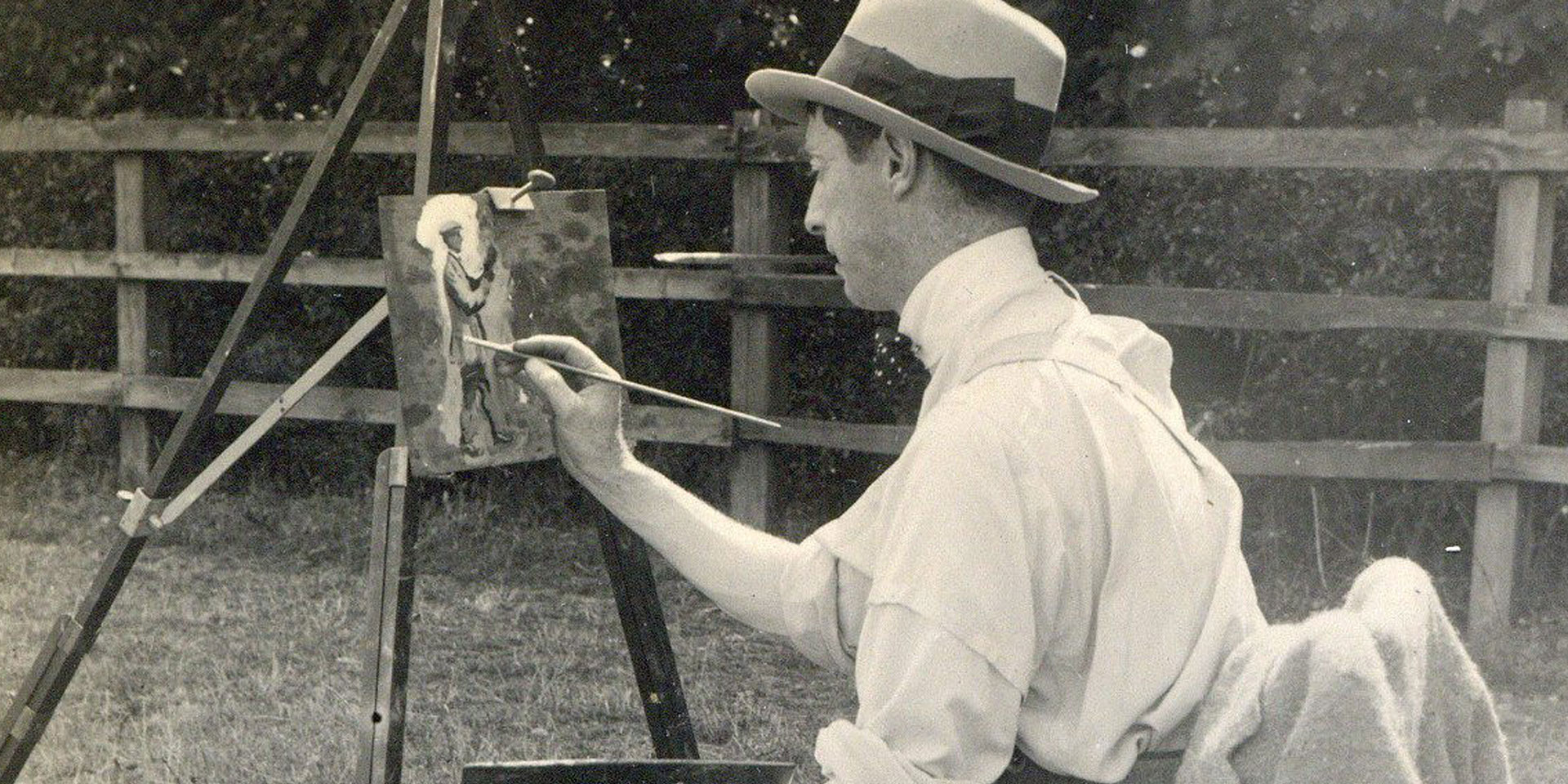 Alfred Munnings at work, c1914