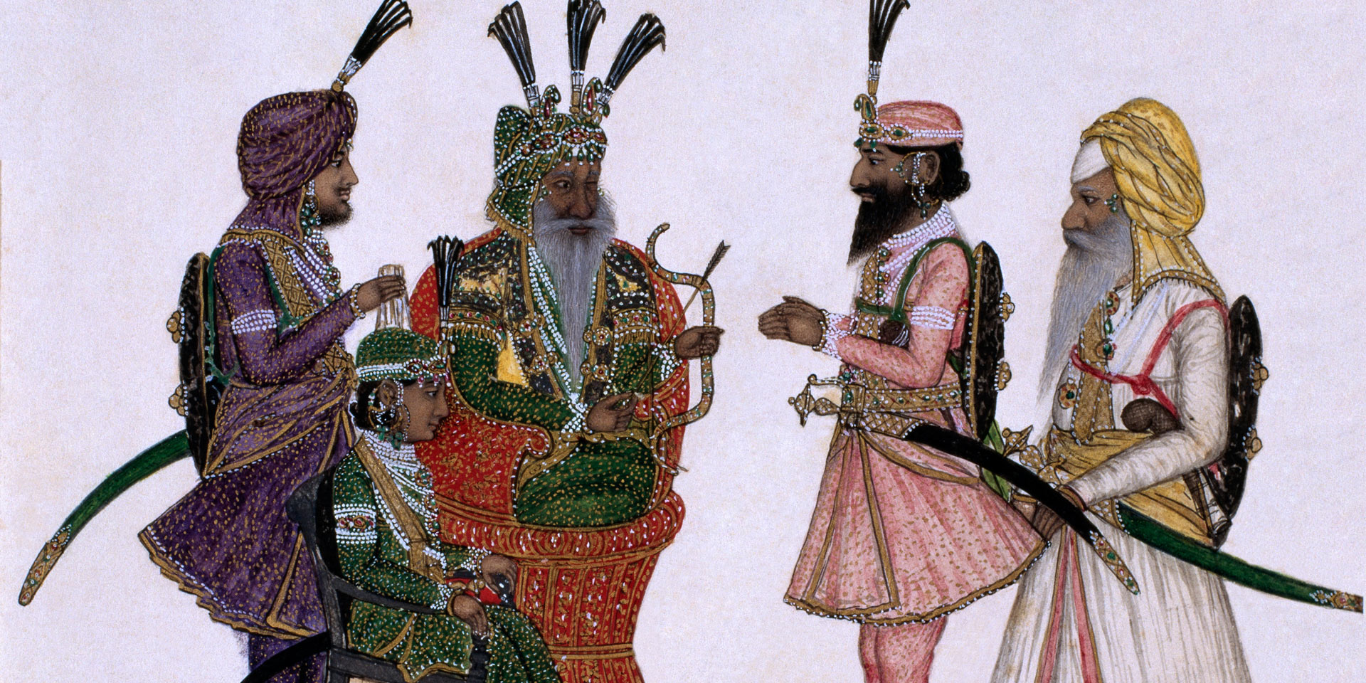 Maharaja Ranjit Singh with Sikh leaders, c1850