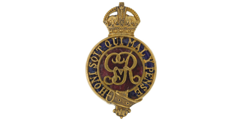 Cap badge, The Household Cavalry, c1919