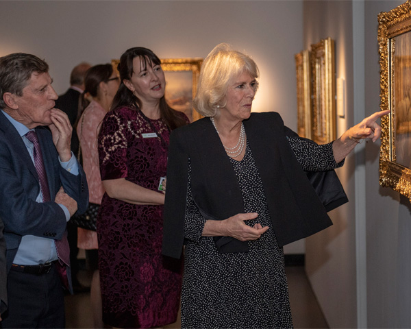 The Duchess of Cornwall visiting the Alfred Munnings exhibition at the National Army Museum, 2018